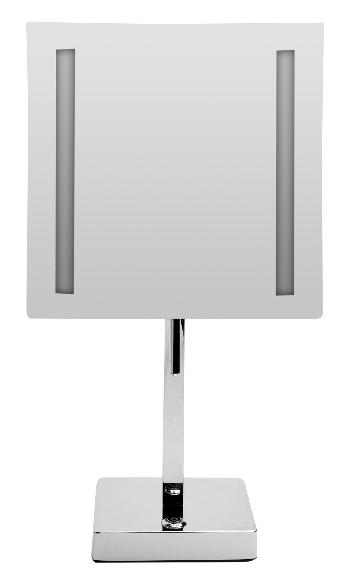 ALFI brand ABM8FLED-PC Polished Chrome Tabletop Square 8" 5x Magnifying Cosmetic Mirror with Light