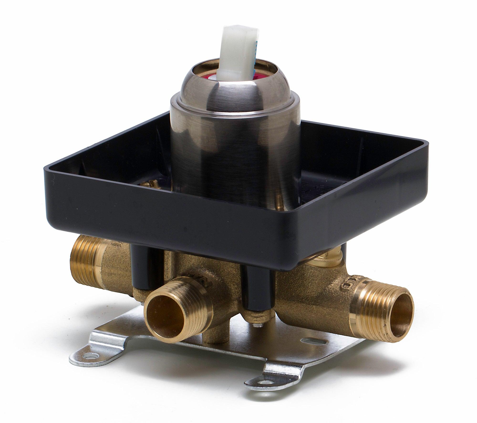 ALFI brand AB3001-BN Brushed Nickel Shower Valve Mixer with Rounded Lever Handle