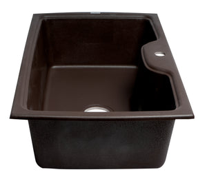 ALFI brand AB3520DI-C Chocolate 35" Drop-In Single Bowl Granite Composite Kitchen Sink