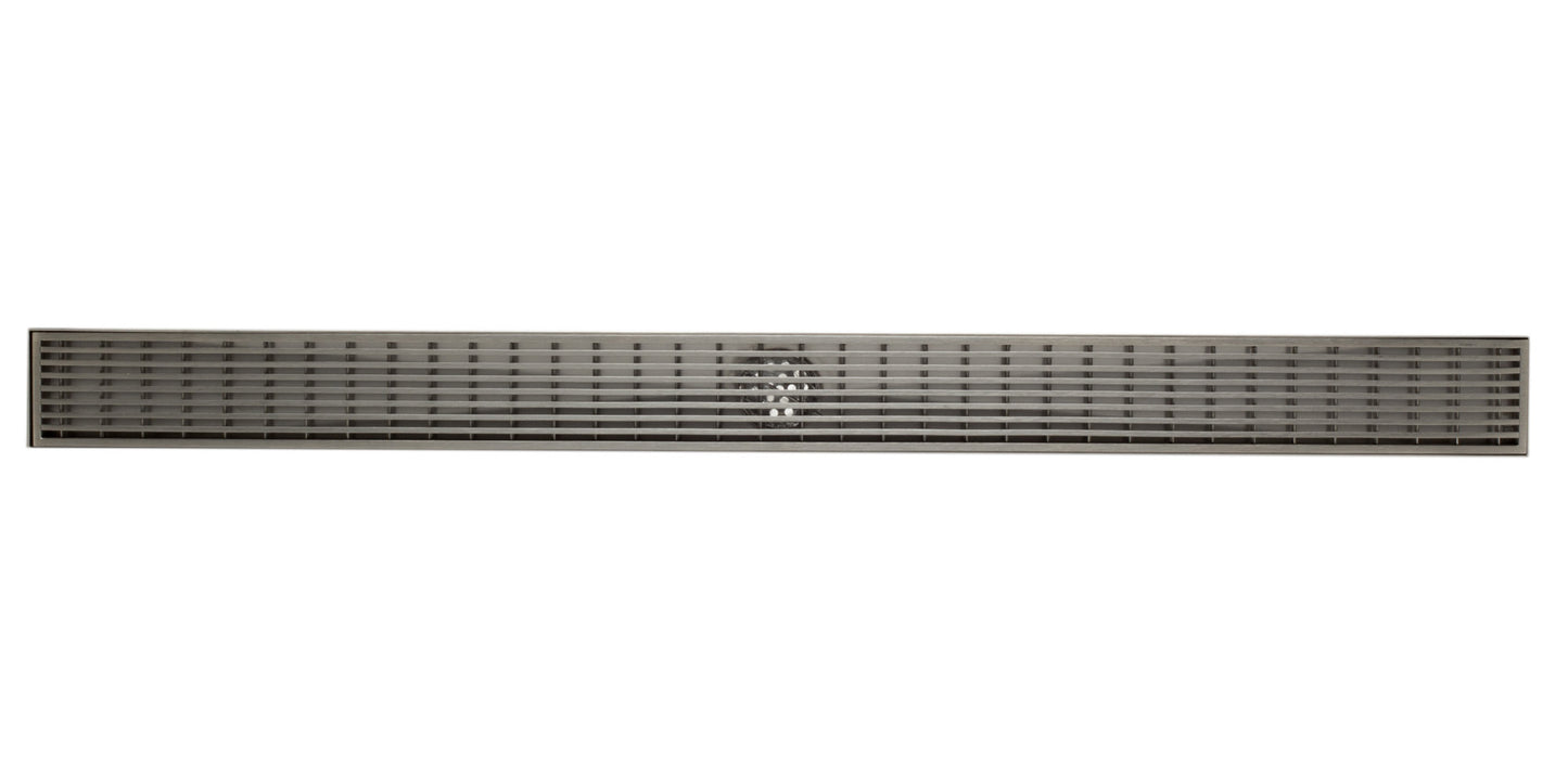 ALFI brand ABLD36D 36" Modern Stainless Steel Linear Shower Drain with Groove Lines