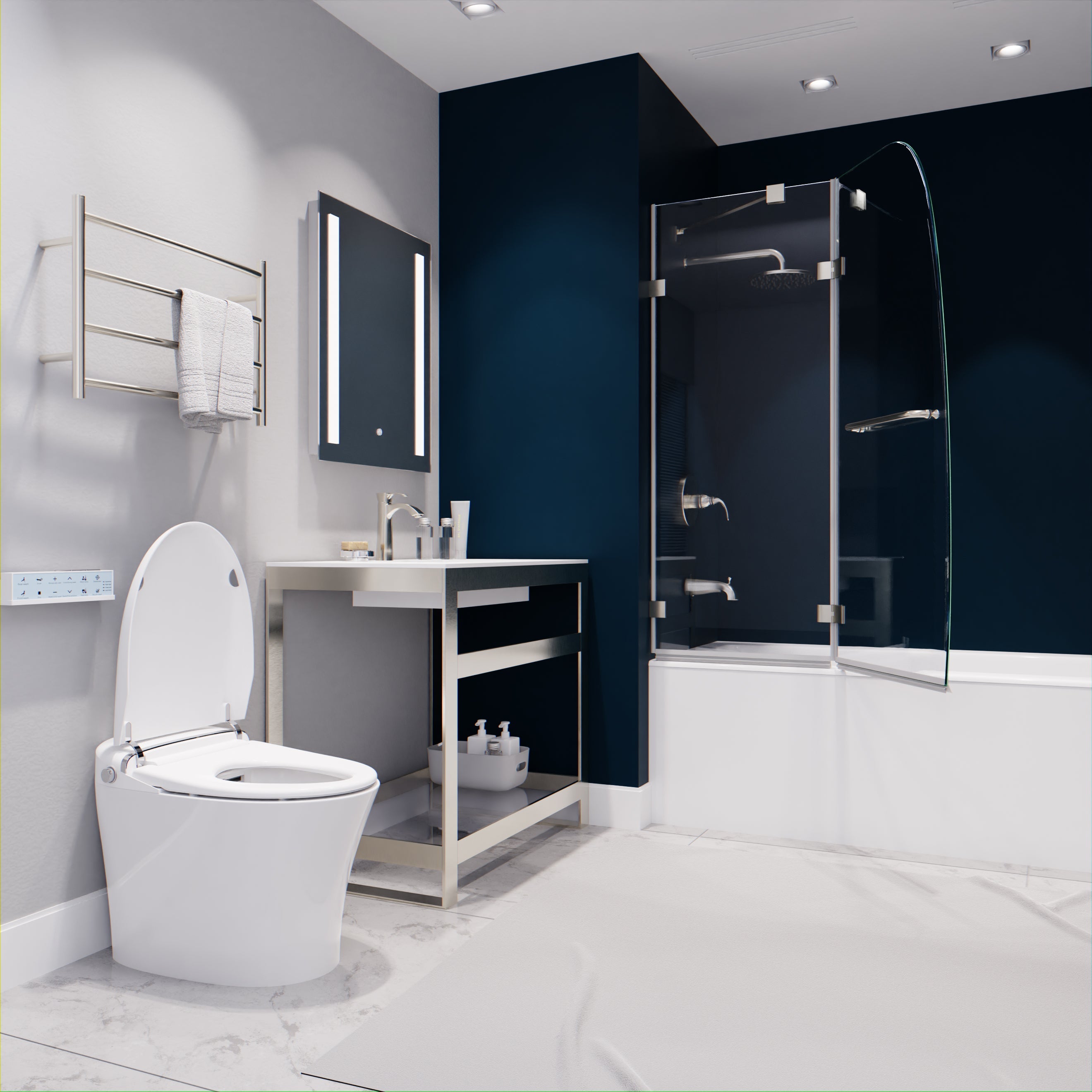 Herald Series 48 in. by 58 in. Frameless Hinged tub door