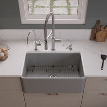 Load image into Gallery viewer, ALFI brand ABF3018-GM Gray Matte Smooth Apron 30&quot; x 18&quot; Single Bowl Fireclay Farm Sink