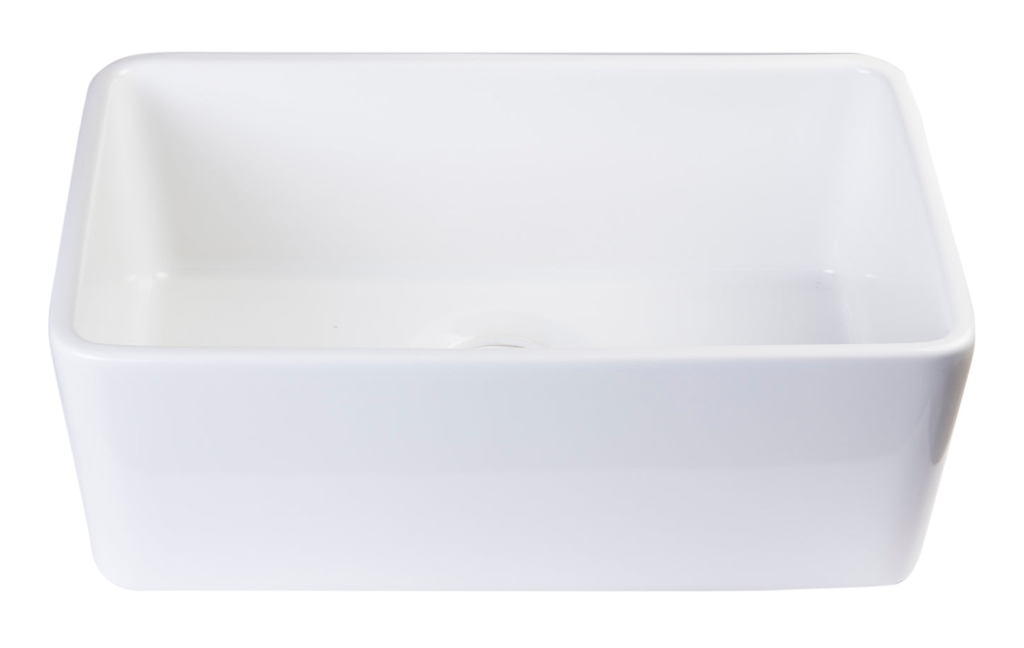 ALFI brand AB503-W White 23" Smooth Apron Fireclay Single Bowl Farmhouse Kitchen Sink