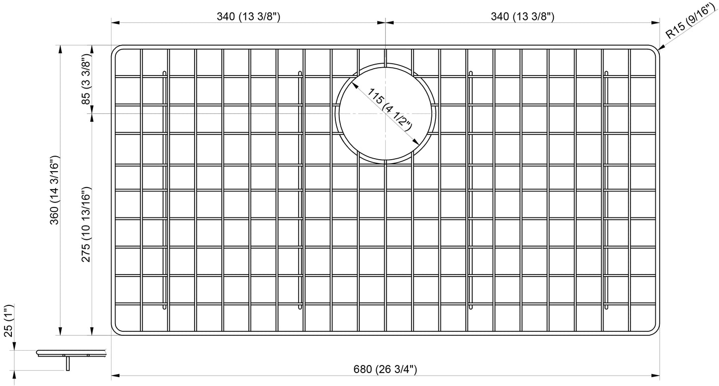 ALFI brand ABGR3322 Stainless Steel Grid for AB3322DI and AB3322UM