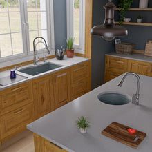 Load image into Gallery viewer, ALFI brand AB3320UM-T Titanium 33&quot; Double Bowl Undermount Granite Composite Kitchen Sink