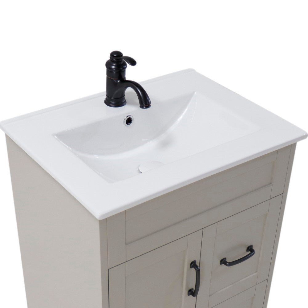 Bellaterra 24" Manufactured Wood Single Rectangular Sink Vanity 9004-24-LG (Light Gray)