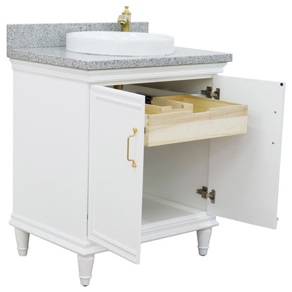 Bellaterra White 31" Wood Single Vanity w/ Counter Top and Sink 400800-31-WH