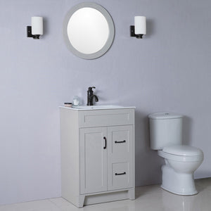 Bellaterra 24" Manufactured Wood Single Rectangular Sink Vanity 9004-24-WH (White)