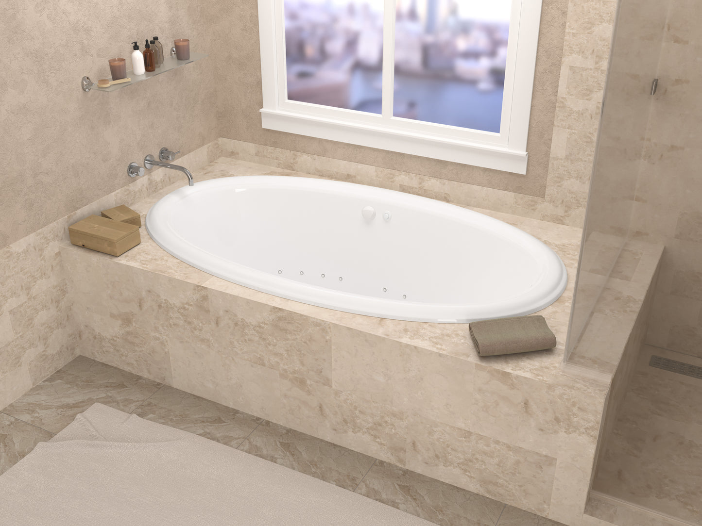 Atlantis Whirlpools Petite 44 x 78 Oval Air Jetted Bathtub