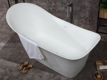 Load image into Gallery viewer, ALFI brand AB9915 74&quot; White Solid Surface Smooth Resin Soaking Slipper Bathtub