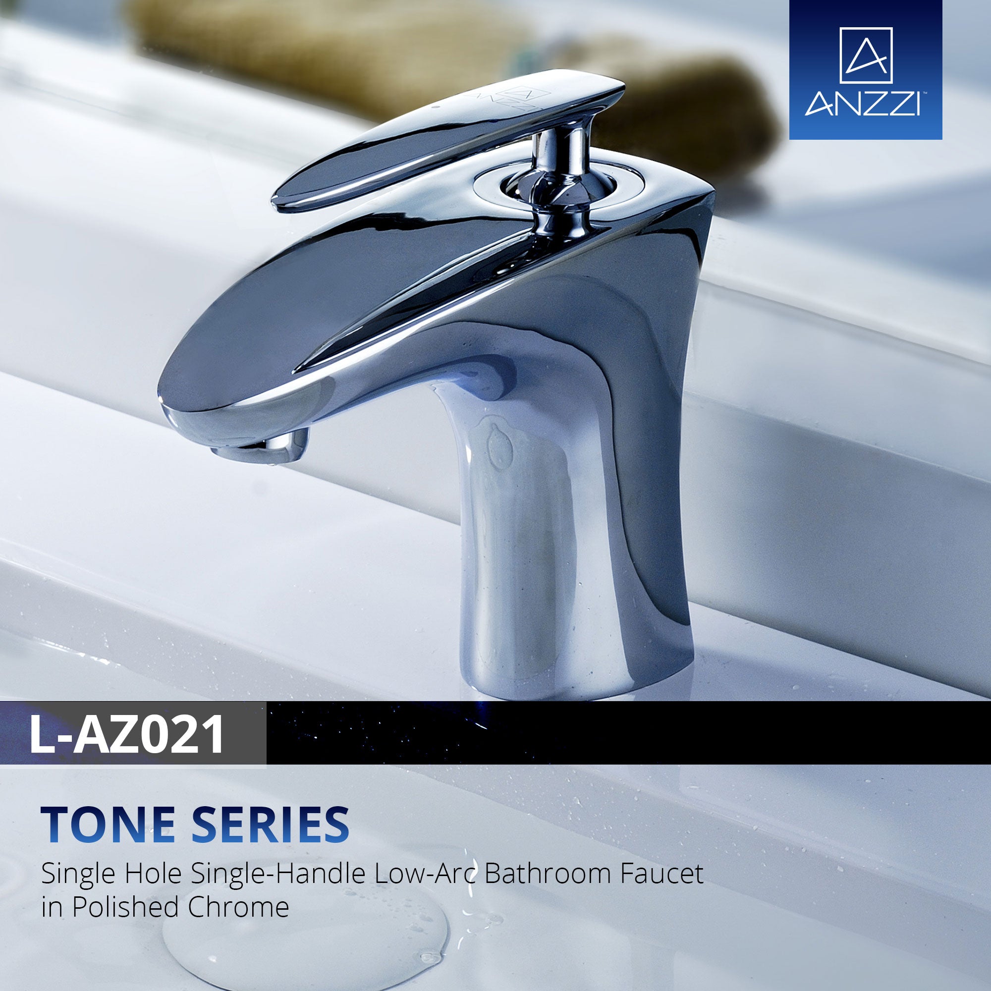 Tone Series Single Hole Single-Handle Low-Arc Bathroom Faucet in Polished Chrome