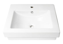 Load image into Gallery viewer, ALFI brand ABC701 White 24&quot; Rectangular Semi Recessed Ceramic Sink with Faucet Hole
