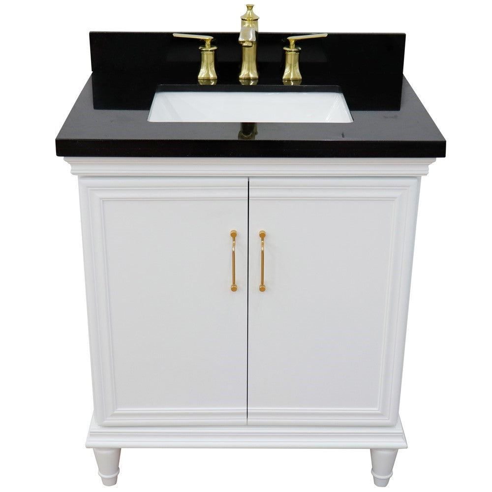 Bellaterra White 31" Wood Single Vanity w/ Counter Top and Sink 400800-31-WH