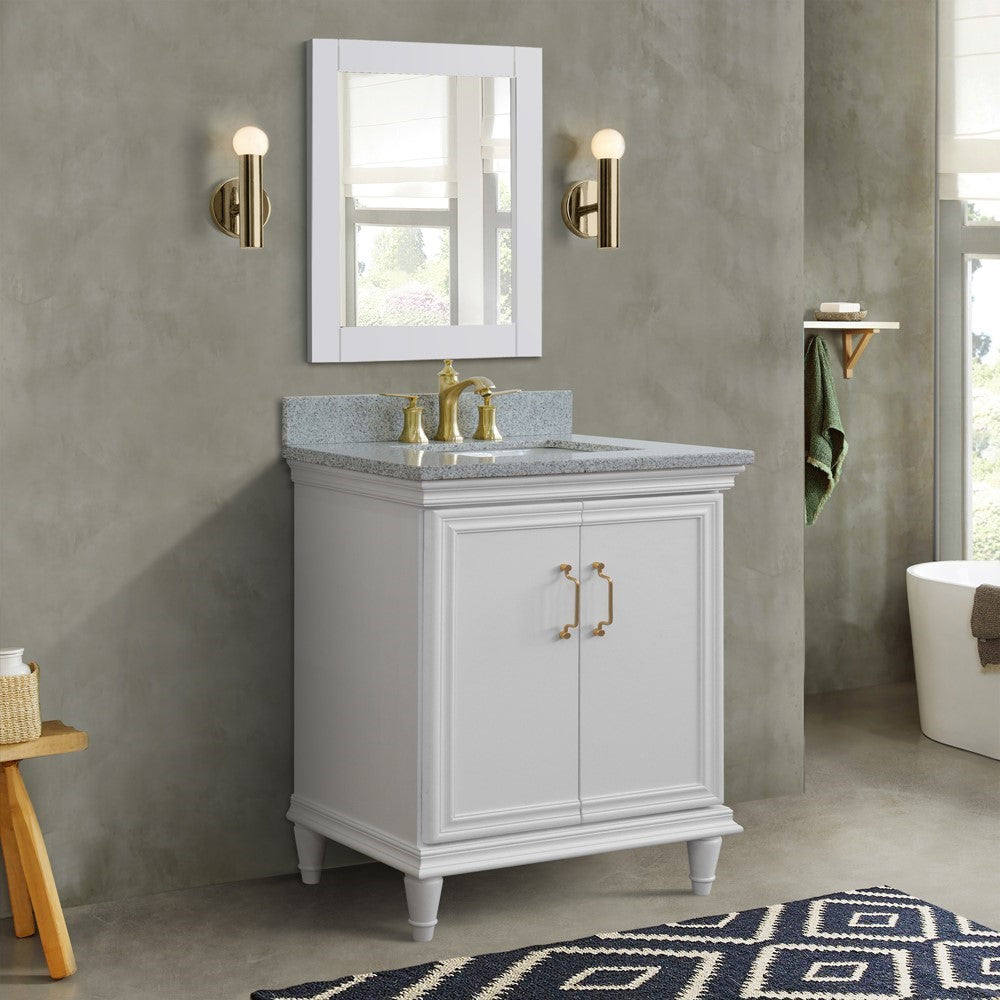 Bellaterra White 31" Wood Single Vanity w/ Counter Top and Sink 400800-31-WH