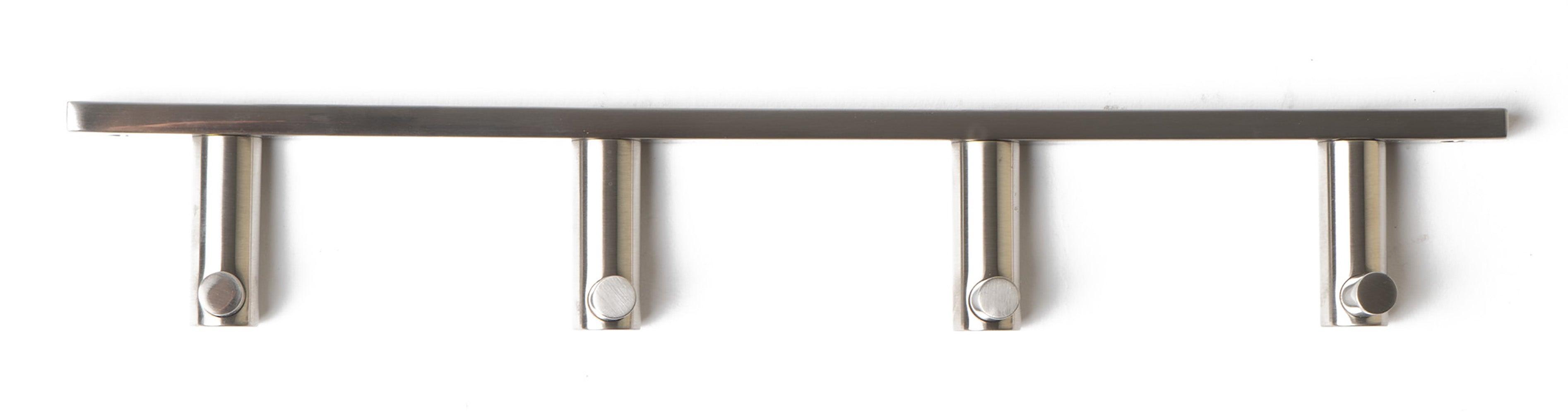 ALFI brand AB9528-BN Brushed Nickel Wall Mounted 4 Prong Robe / Towel Hook