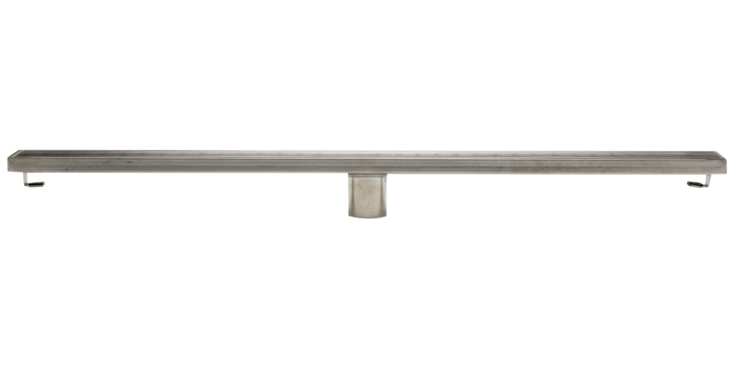 ALFI brand ABLD36D 36" Modern Stainless Steel Linear Shower Drain with Groove Lines