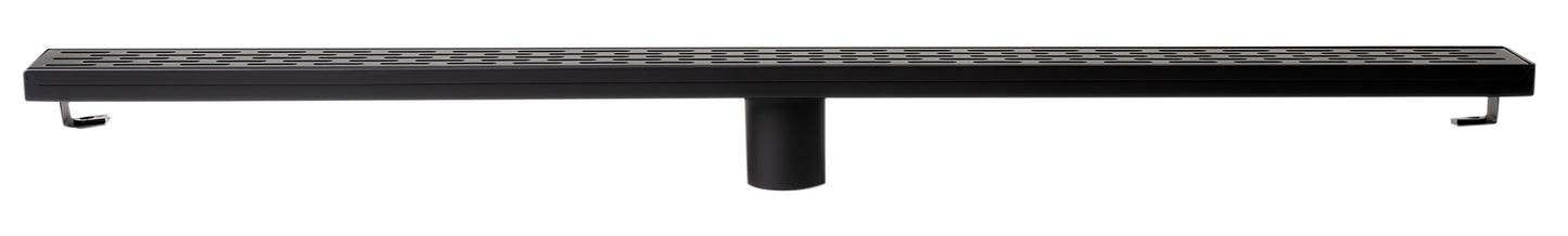 ALFI brand ABLD36C-BM 36" Black Matte Stainless Steel Linear Shower Drain with Groove Holes