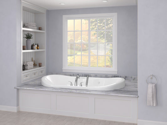 Atlantis Whirlpools Indulgence Deluxe Series 41.25 x 71.125in. Air and Whirlpool Jetted Bathtub in White