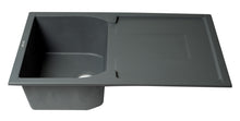 Load image into Gallery viewer, ALFI brand AB1620DI-T Titanium 34&quot; Single Bowl Granite Composite Kitchen Sink with Drainboard