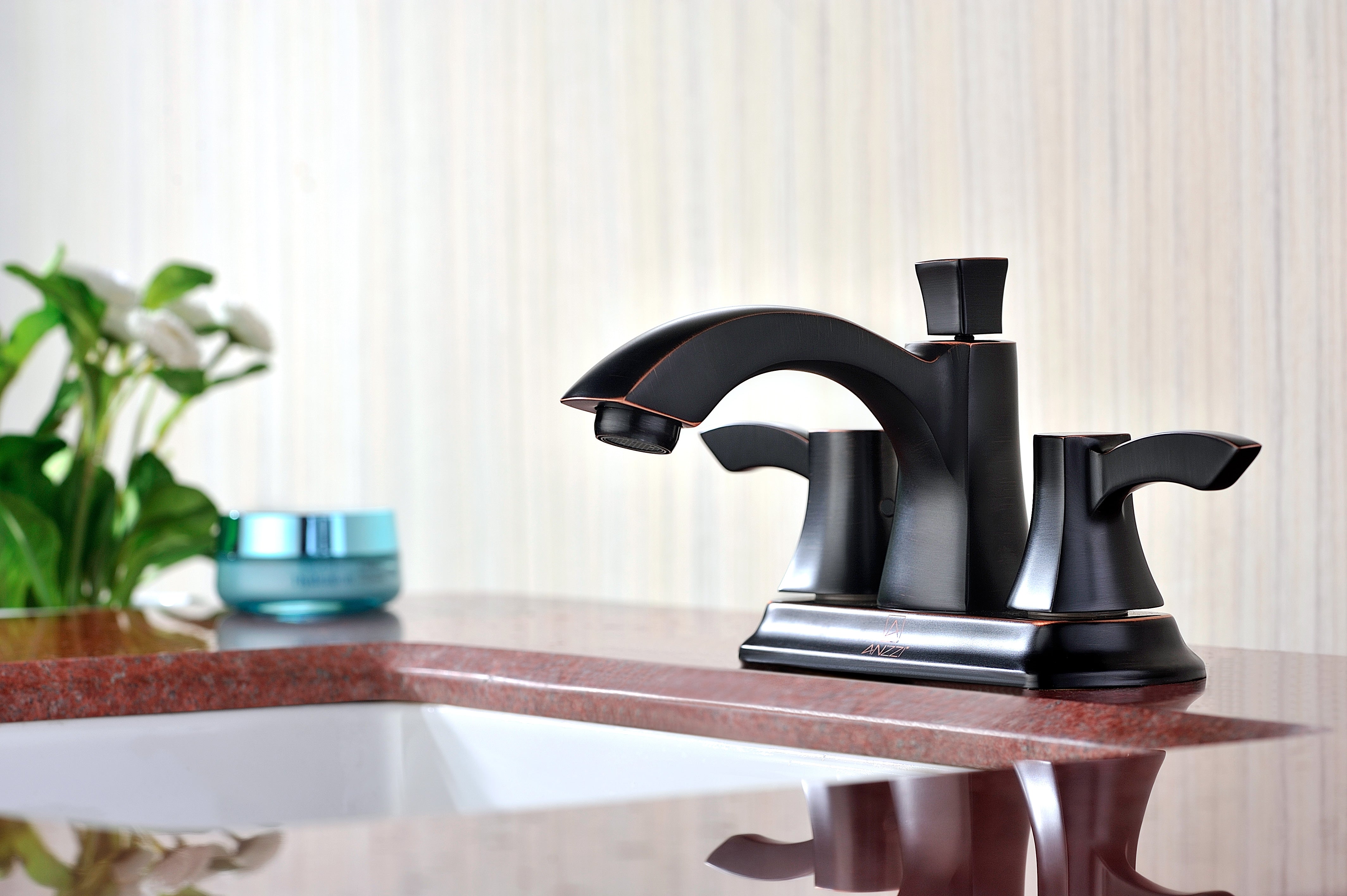 Vista Series 4 in. Centerset 2-Handle Mid-Arc Bathroom Faucet