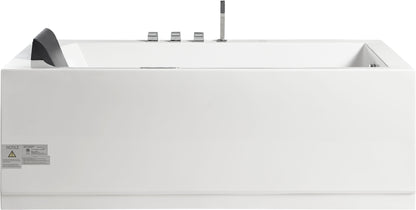 EAGO AM154ETL-R6 6 ft Acrylic White Rectangular Whirlpool Bathtub w Fixtures