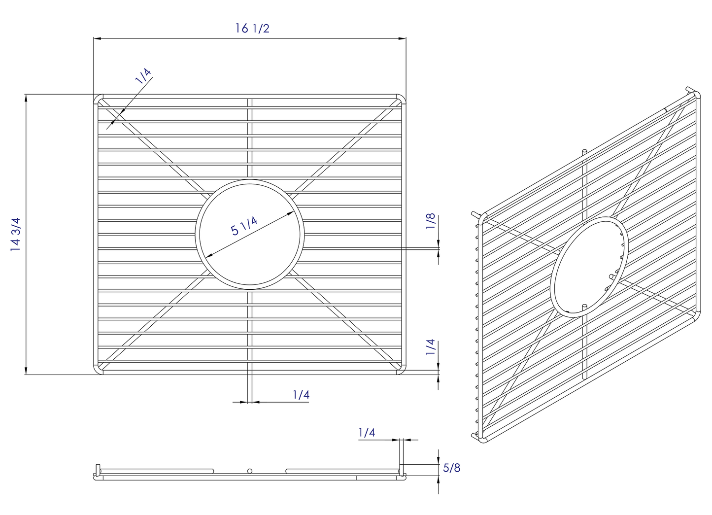 ALFI brand ABGR3918 Stainless steel kitchen sink grid for AB3918DB, AB3918ARCH