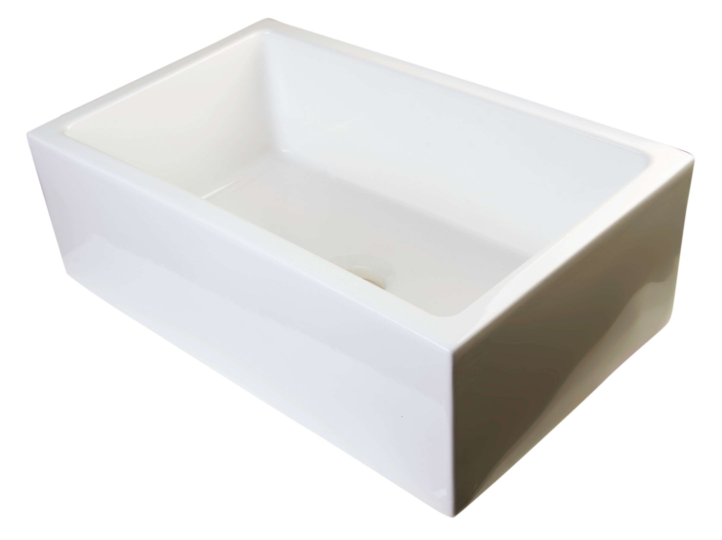 ALFI brand AB3018SB-B  30" Biscuit Smooth Apron Thick Wall Fireclay Single Bowl Farm Sink