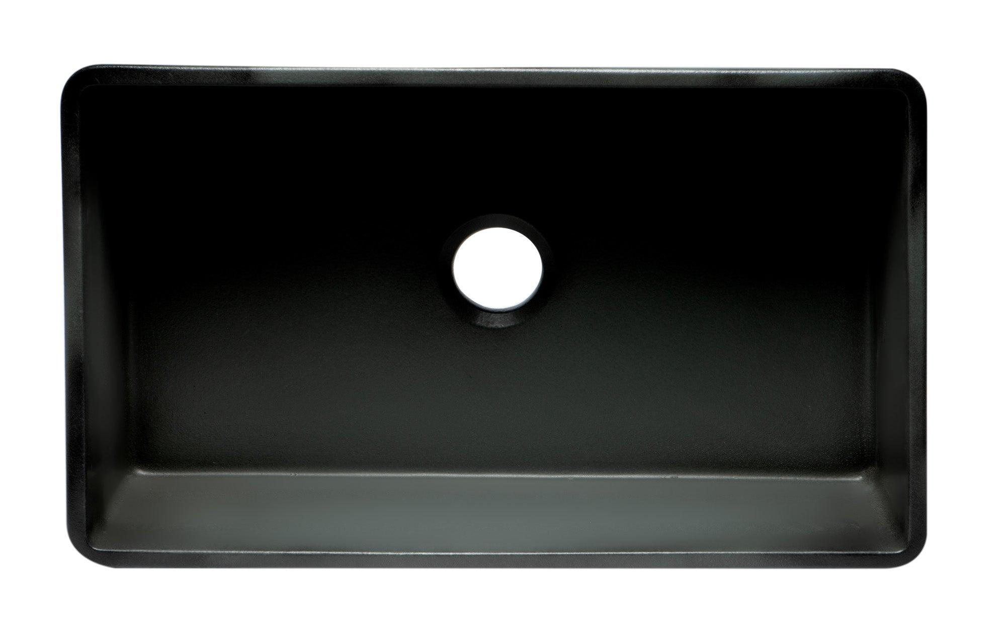 ALFI brand ABCO3320SB Concrete Color 33 inch Reversible Single Fireclay Farmhouse Kitchen Sink