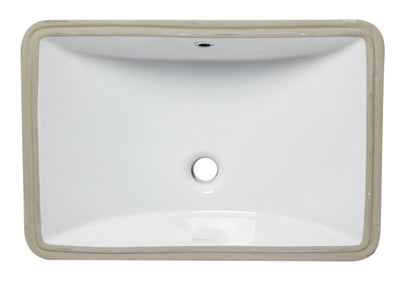 EAGO BC227 White Ceramic 22"x15" Undermount Rectangular Bathroom Sink