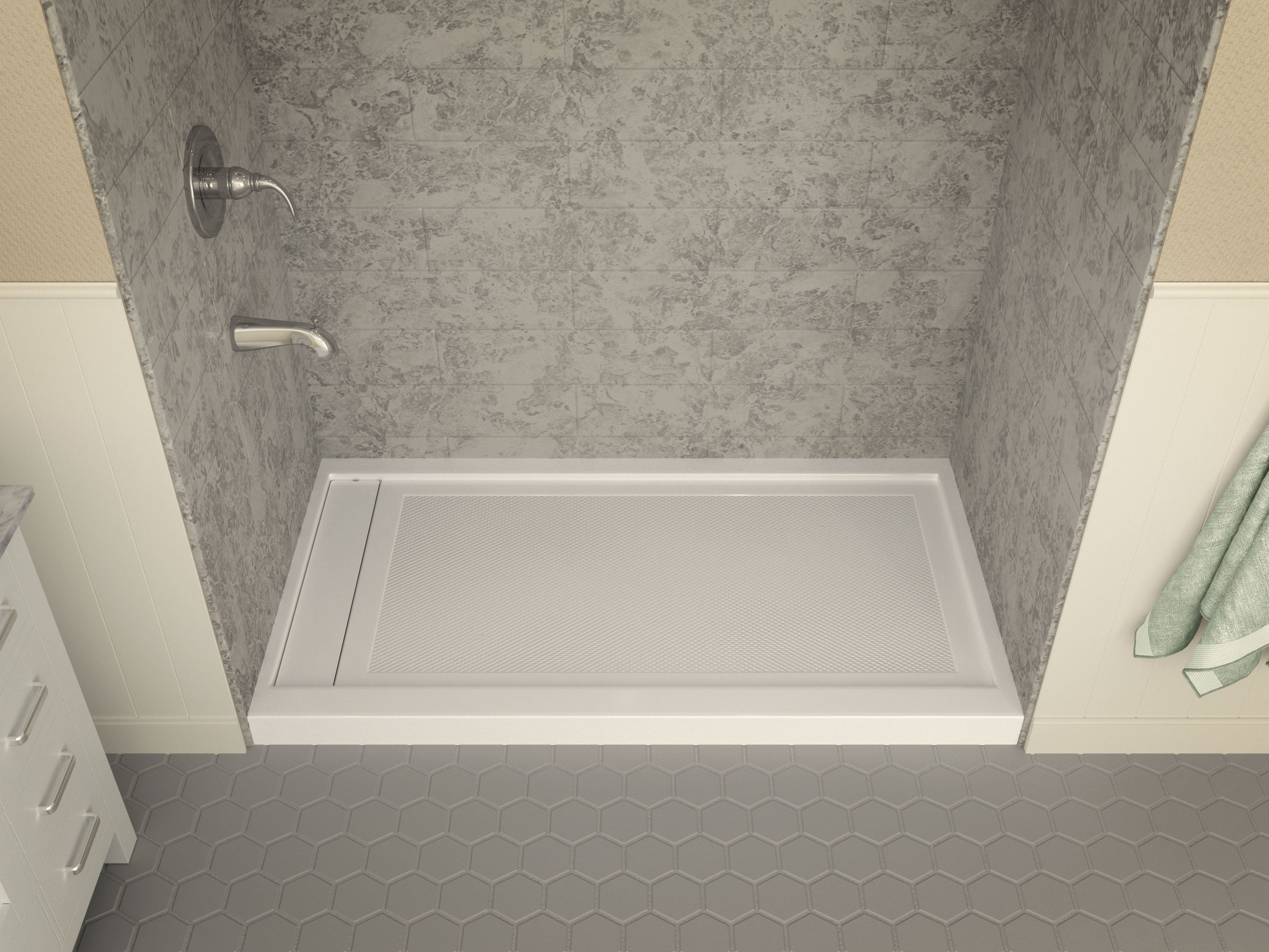 Meadow Series 60 in. x 32 in. Shower Base in White