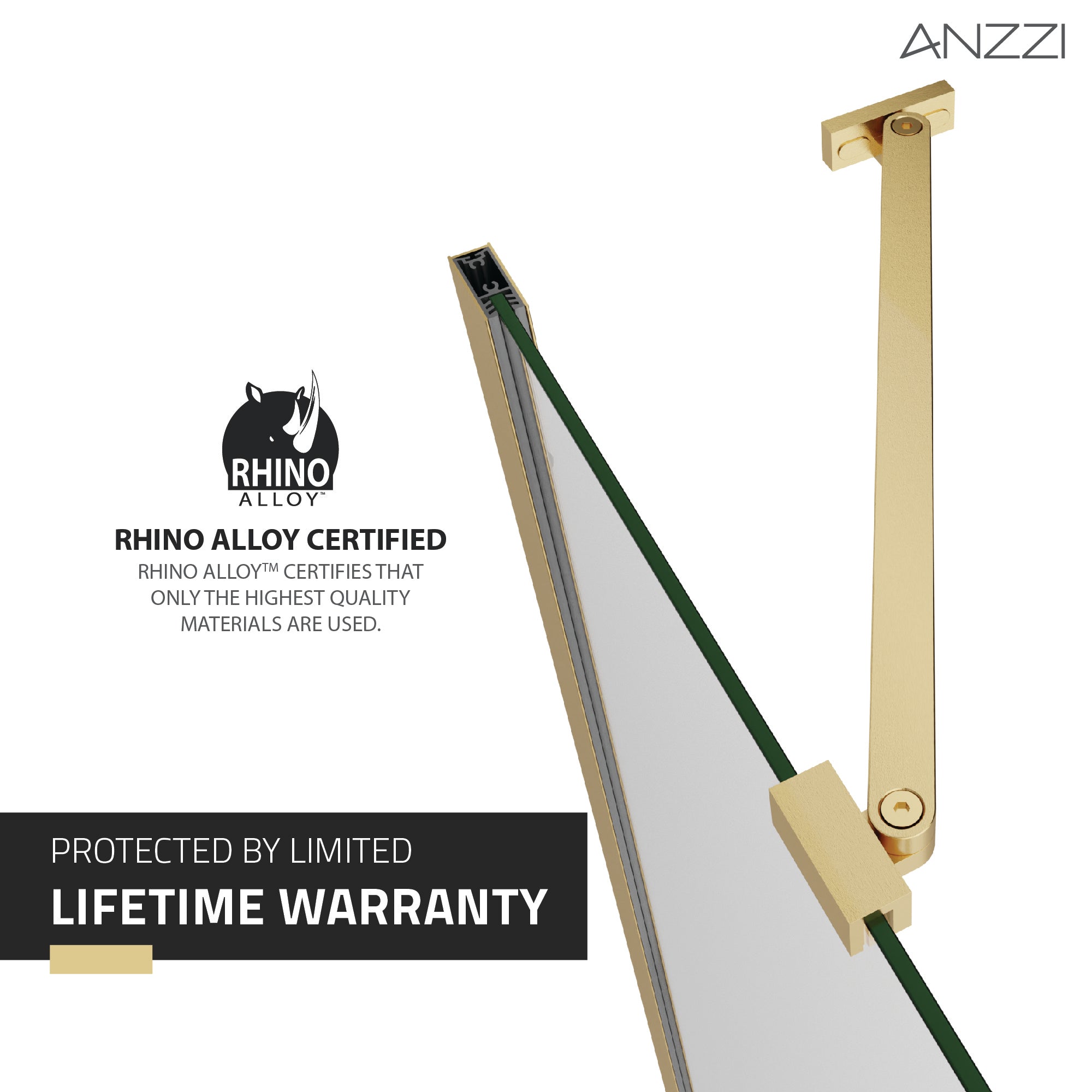 ANZZI Romance 72-in. x 33.5-in. Frameless Swinging Shower Door