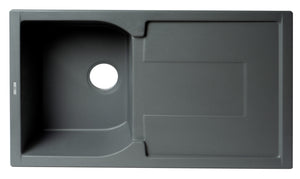 ALFI brand AB1620DI-T Titanium 34" Single Bowl Granite Composite Kitchen Sink with Drainboard