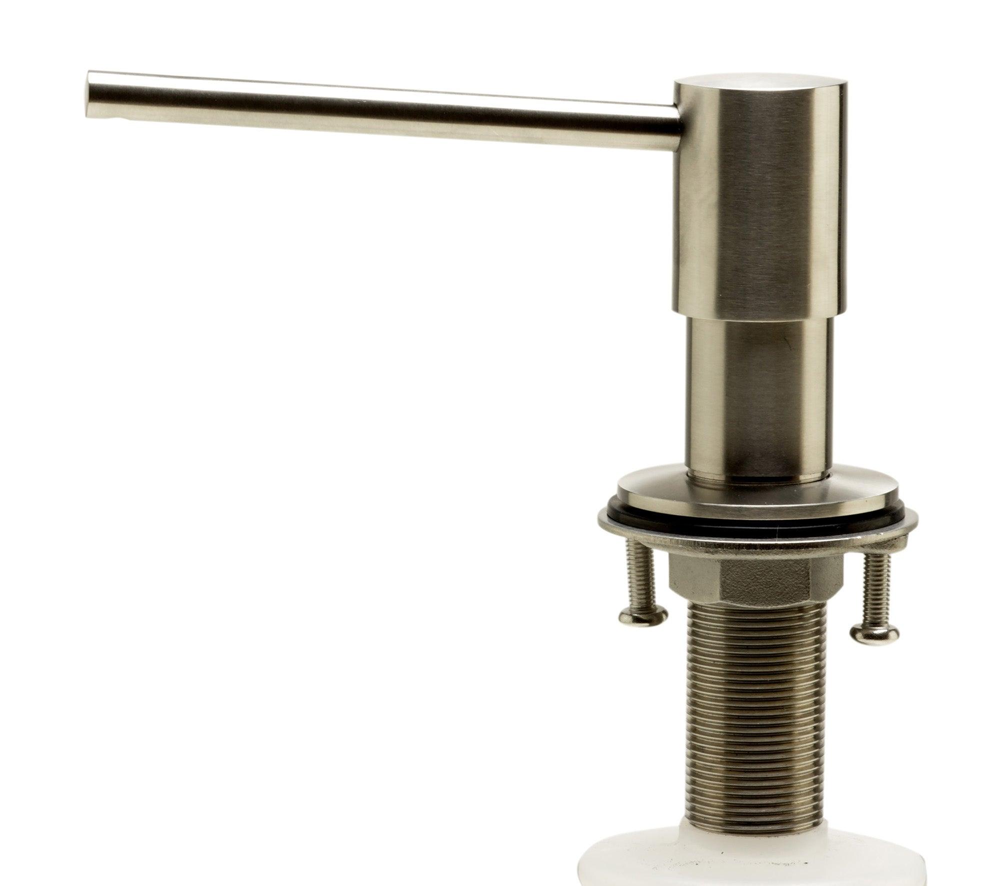 ALFI brand AB5006-BSS Modern Round Brushed Stainless Steel Soap Dispenser