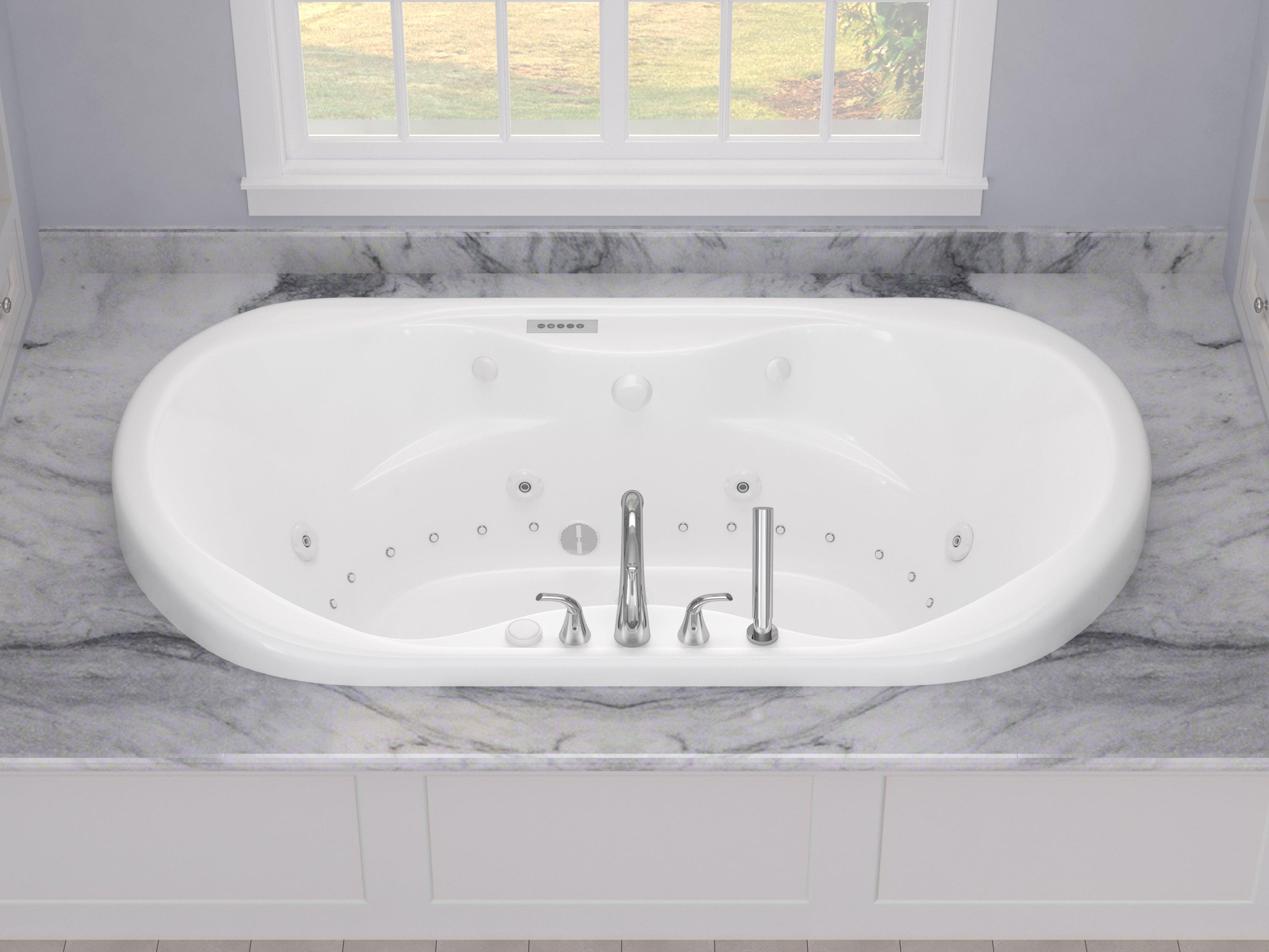 Atlantis Whirlpools Indulgence Deluxe Series 41.25 x 71.125in. Air and Whirlpool Jetted Bathtub in White