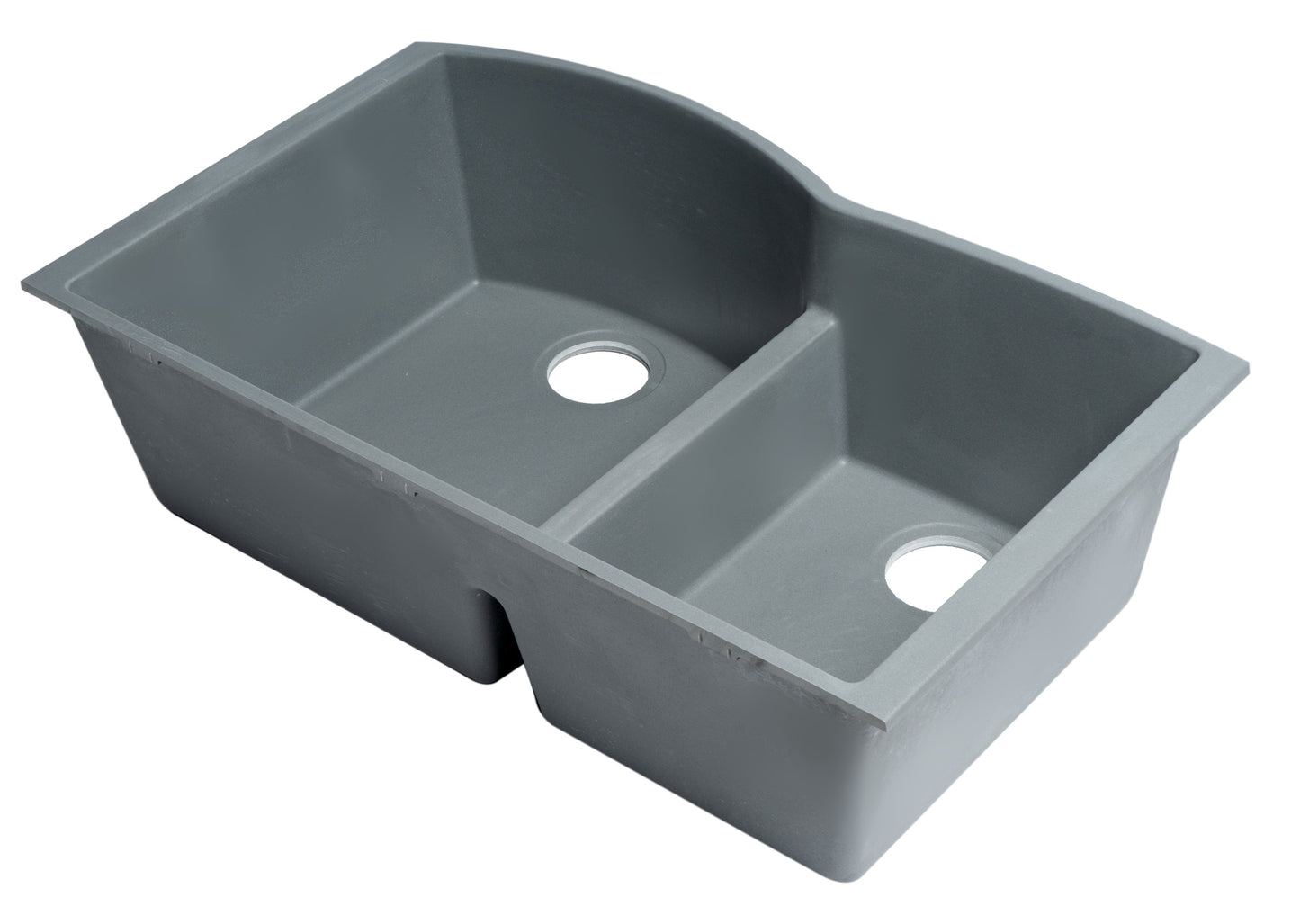 ALFI brand AB3320UM-T Titanium 33" Double Bowl Undermount Granite Composite Kitchen Sink