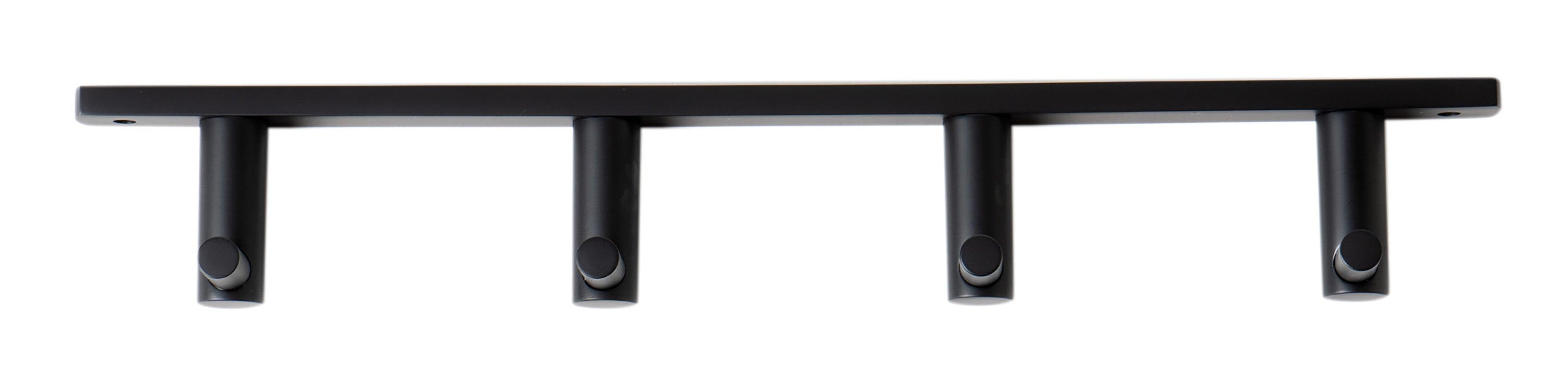 ALFI brand AB9528-BM Black Matte Wall Mounted 4 Prong Robe / Towel Hook