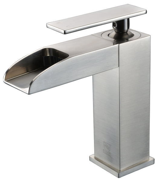 ALFI brand AB1598-BN Brushed Nickel Single Hole Waterfall Bathroom Faucet