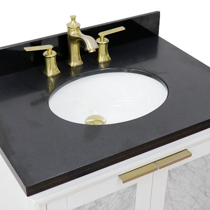 Bellaterra 31" Wood Single Vanity w/ Counter Top and Sink 400990-31-WH-BGO