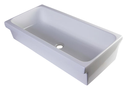 ALFI brand AB36TR  36" White Above Mount Fireclay Bath Trough Sink