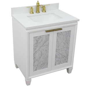 Bellaterra 31" Wood Single Vanity w/ Counter Top and Sink 400990-31-WH-WER