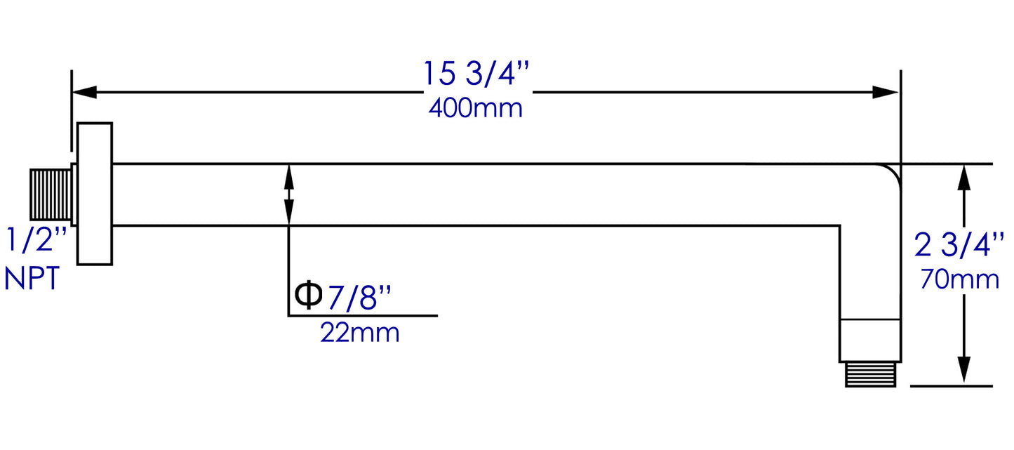 ALFI brand ABSA16R-BN Brushed Nickel 16" Round Wall Shower Arm