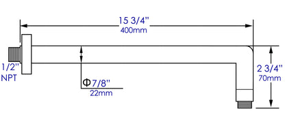 ALFI brand ABSA16R-BN Brushed Nickel 16" Round Wall Shower Arm