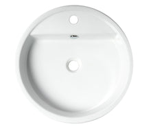 Load image into Gallery viewer, ALFI brand ABC702 White 19&quot; Round Semi Recessed Ceramic Sink with Faucet Hole