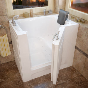 MediTub Walk-In 27 x 39 Left Drain Air Jetted Walk-In Bathtub 2739LWA