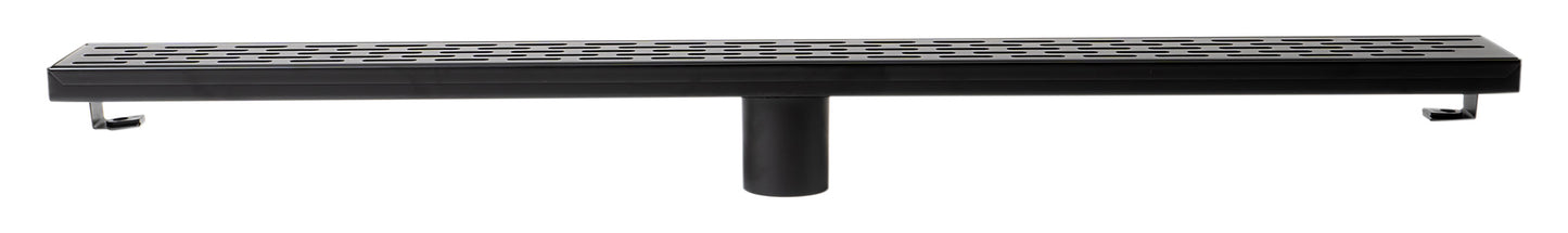 ALFI brand ABLD32C-BM 32" Black Matte Stainless Steel Linear Shower Drain with Groove Holes