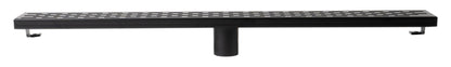 ALFI brand ABLD32C-BM 32" Black Matte Stainless Steel Linear Shower Drain with Groove Holes