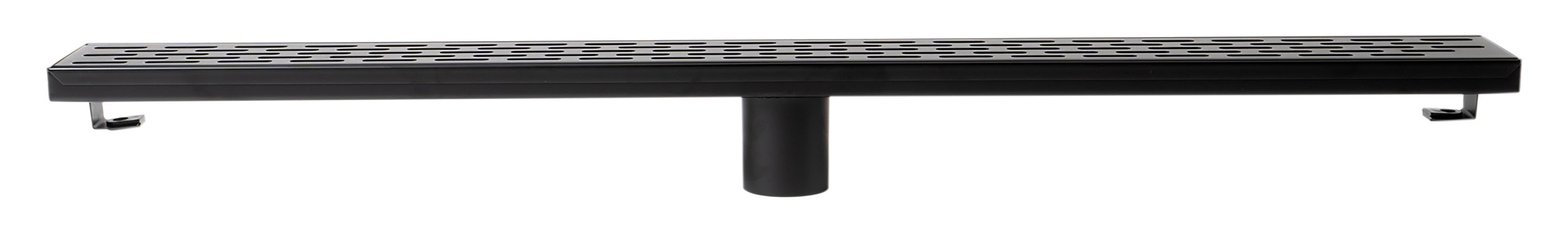 ALFI brand ABLD32C-BM 32" Black Matte Stainless Steel Linear Shower Drain with Groove Holes