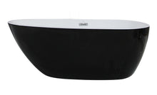 Load image into Gallery viewer, ALFI brand AB8862 59 inch Black &amp; White Oval Acrylic Free Standing Soaking Bathtub