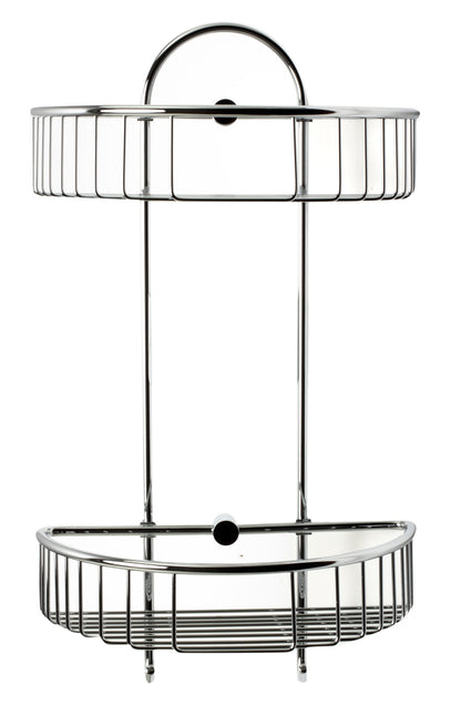 ALFI brand AB9534 Polished Chrome Wall Mounted Double Basket Shower Shelf Bathroom Accessory