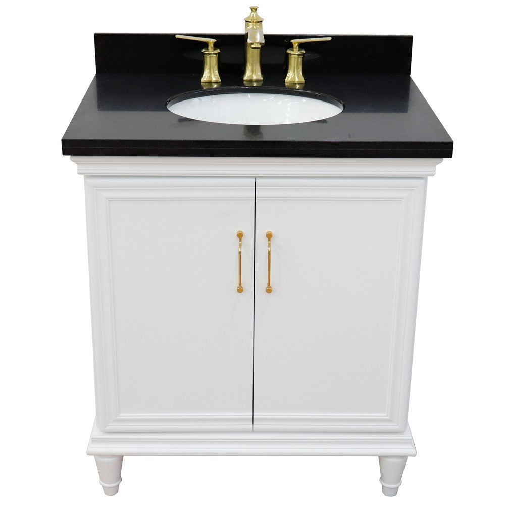 Bellaterra White 31" Wood Single Vanity w/ Counter Top and Sink 400800-31-WH